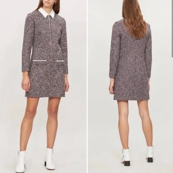 Riberty Tweed Collared Zip Dress - Picture 1 of 8